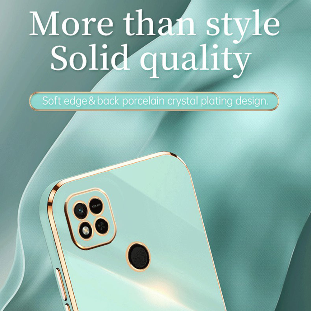 XINLI Cell Phone Case for Xiaomi Redmi 10A Flexible TPU Phone Cover with Electroplating Golden Edge XINLI Cell Phone Case for Xiaomi Redmi 10A Flexible TPU Phone Cover with Electroplating Golden Edge